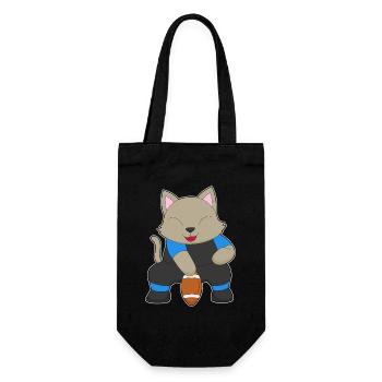 Cat American Football - Gift Bag for Bottles - black - Front