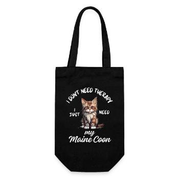 Maine Coon Therapie - Geschenkbeutel für Flaschen - Schwarz - Vorne
