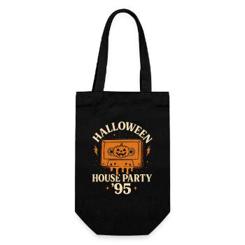 Retro Halloween Tape - Gift Bag for Bottles - black - Front