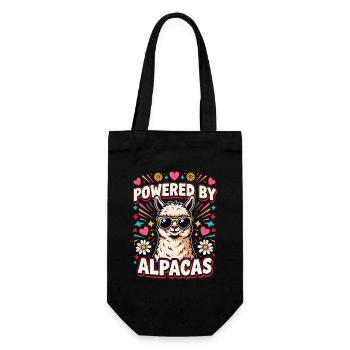 Powered By Alpacas Alpaca Fan Llama Lovers - Gift Bag for Bottles - black - Front