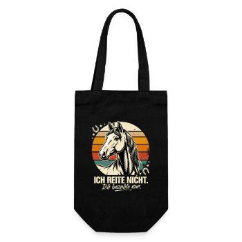  Ich Reite Nicht Ich Bezahle Nur Pferd Reiter - Geschenkbeutel für Flaschen - Schwarz - Vorne