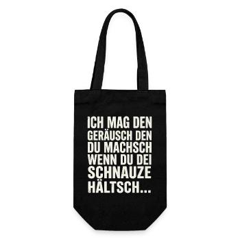 Ich mag den Geraeusch den du machsch wenn du dei - Geschenkbeutel für Flaschen - Schwarz - Vorne