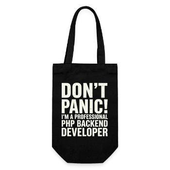 Don't Panic I'm A Professional PHP Backend - Gift Bag for Bottles - black - Front