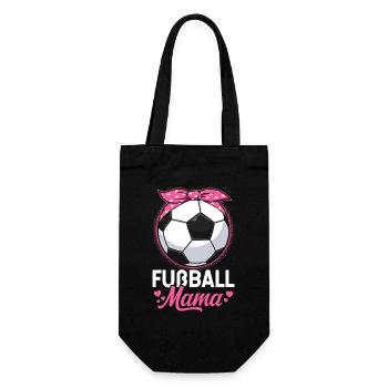 Fußball Mama Mutter Fußballfieber Fußballverein - Geschenkbeutel für Flaschen - Schwarz - Vorne