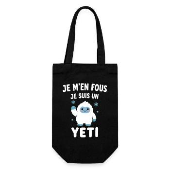 Je m'en fous, je suis Yéti - Sac à bouteille - noir - Devant