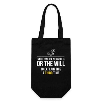 Third Time's The Charm: No Worksheets - Gift Bag for Bottles - black - Front