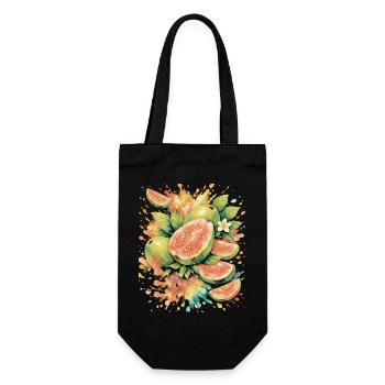 Tropical Guava Exotic Fruit Splash Art - Gift Bag for Bottles - black - Front