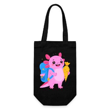 Axolotl pour l’inscription scolaire – cône de rentrée scolaire - Sac à bouteille - noir - Devant
