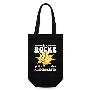  Ich rocke jetzt den Kindergarten Kindergarten - Geschenkbeutel für Flaschen - Schwarz - Vorne