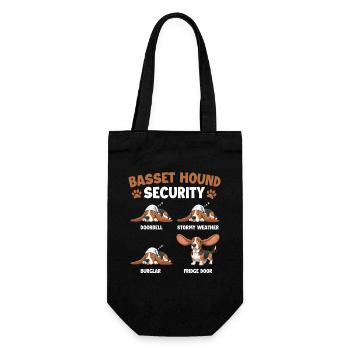 Sécurité Basset Hound - Maman de chien drôle Papa de chien - Sac à bouteille - noir - Devant