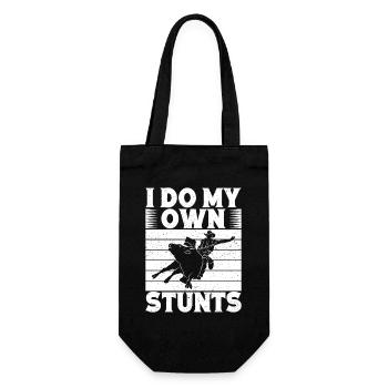 Rodeo Horse Riding I Do My Own Stunts Cowboy - Gift Bag for Bottles - black - Front
