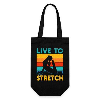 Yoga Live To Stretch Funny Yoga - Gift Bag for Bottles - black - Front