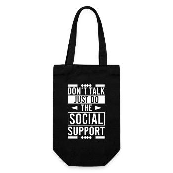 Social Worker Quote Don ́t Talk Just Do The Social - Gift Bag for Bottles - black - Front