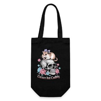 Curse But Cuddly Hamster On Skull - Gift Bag for Bottles - black - Front