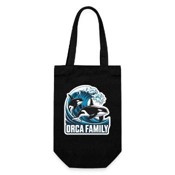 Famille Orca Famille Orques Orques baleines marines - Sac à bouteille - noir - Devant