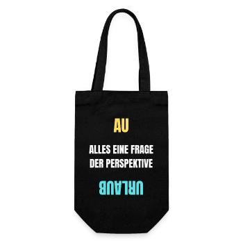 Alles eine Frage der Perspektive T-Shirt AU Urlaub - Geschenkbeutel für Flaschen - Schwarz - Vorne