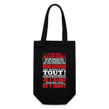 Copine Couple Cadeau humour personnalisé - Sac à bouteille - noir - Devant