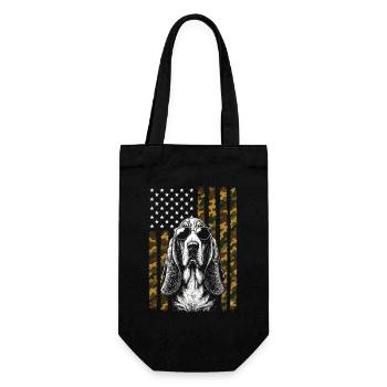 Basset Hound Dog US Flag Camo - Gift Bag for Bottles - black - Front