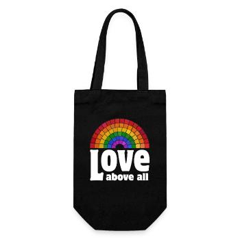 Love Above All | Rainbow Pride Design - Gift Bag for Bottles - black - Front