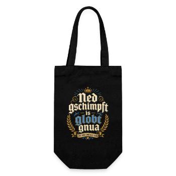 Bayerischer Volksfest Spruch - Geschenkbeutel für Flaschen - Schwarz - Vorne