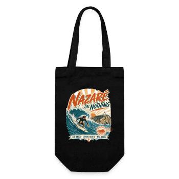 Nazaré Surfen - Geschenkbeutel für Flaschen - Schwarz - Vorne