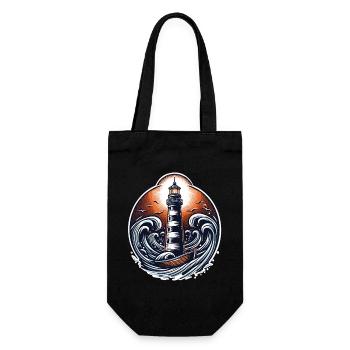 lighthouse - Gift Bag for Bottles - black - Front