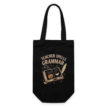 Teacher Grammar Halloween - Gift Bag for Bottles - black - Front