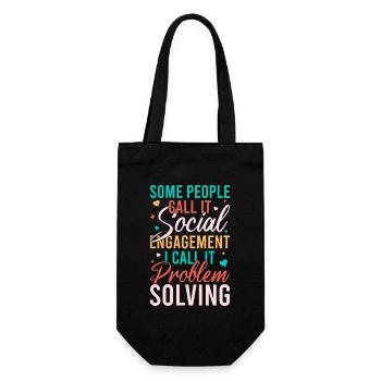 Social Worker Quote Problem Solving Social Work - Gift Bag for Bottles - black - Front