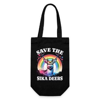 Sikahirsch Save Sika Deer - Gift Bag for Bottles - black - Front
