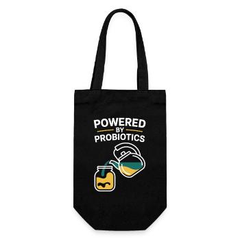 Powerded By Probiotics Kombucha Brows - Gift Bag for Bottles - black - Front