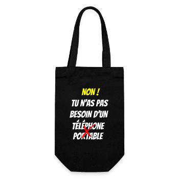 Tu n'as pas besoin d'un téléphone portable - Sac à bouteille - noir - Devant