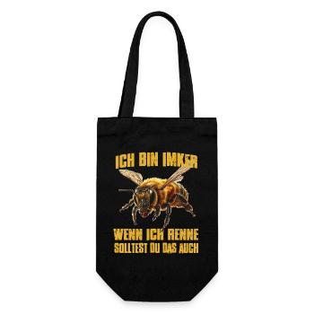 Honigbiene Bienenzüchter Biene Imker Zubehör  - Geschenkbeutel für Flaschen - Schwarz - Vorne