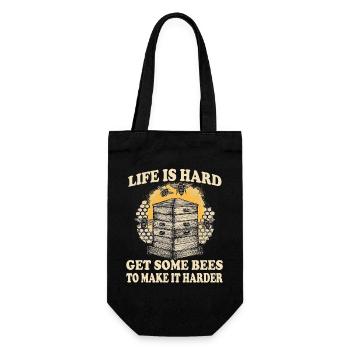 Beekeeper Bee Fan Beekeeping Supplies Beekeeper Accessories Funny - Gift Bag for Bottles - black - Front