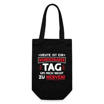 Sarkasmus Genervt Ruhe Abstand Bürohumor Ironie - Geschenkbeutel für Flaschen - Schwarz - Vorne