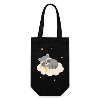 Cute raccoon sleeping on cloud - Gift Bag for Bottles - black - Front