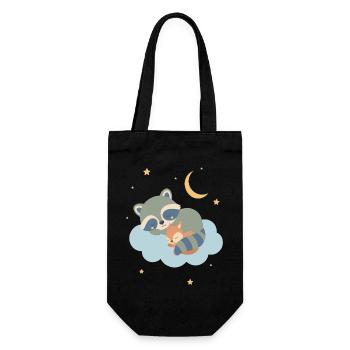 Raccoon and squirrel sleeping - Gift Bag for Bottles - black - Front