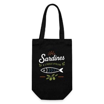 Sardines et Olive Vintage - Sac à bouteille - noir - Devant