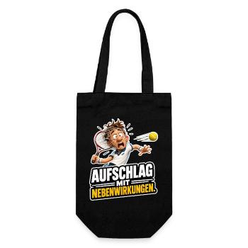  Tennis Aufschlag mit Nebenwirkungen Sport Humor - Geschenkbeutel für Flaschen - Schwarz - Vorne