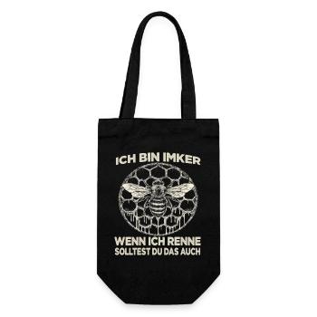 Imker Biene Fan Motiv Bienenzüchter - Geschenkbeutel für Flaschen - Schwarz - Vorne
