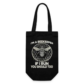 Bee Motif Honeycomb Beekeeper Hat Beekeeper Suit Vintage Beekeeper - Gift Bag for Bottles - black - Front