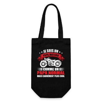 Papa Motard, Tee Shirt Humour Moto Homme Cadeau - Sac à bouteille - noir - Devant