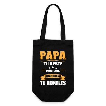 Papa Ronfleur, Tee Shirt Humour Cadeau Papa Drôle - Sac à bouteille - noir - Devant