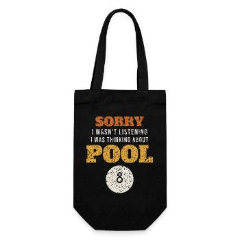 Thinking About Pool Funny - Gift Bag for Bottles - black - Front