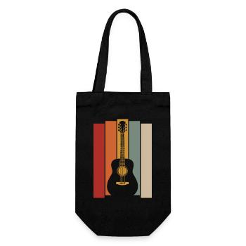 Retro Guitar Graphic - Musician Guitarist - Gift Bag for Bottles - black - Front