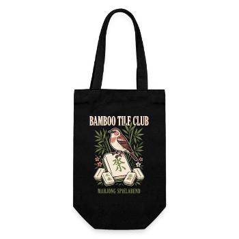 Bambus Mahjong Vogel Club - Geschenkbeutel für Flaschen - Schwarz - Vorne