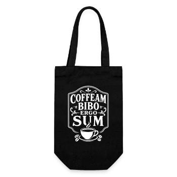 I Drink Coffee Therefore I Am | Latin Saying - Gift Bag for Bottles - black - Front