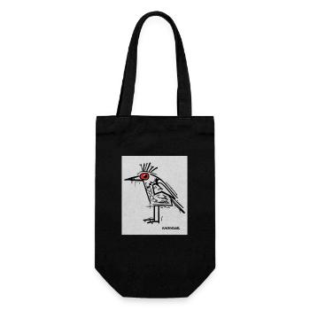 Kackvogel – Lustiger Vogel mit schwarzem Humor - Geschenkbeutel für Flaschen - Schwarz - Vorne