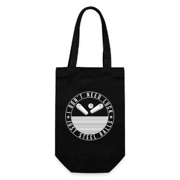 I Don't Need Luck Just Steel Balls Pinball GIft - Gift Bag for Bottles - black - Front
