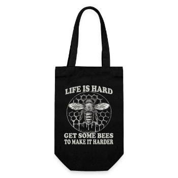 Beekeeper Accessories Bee Colony Saying Beekeeping Bees - Gift Bag for Bottles - black - Front