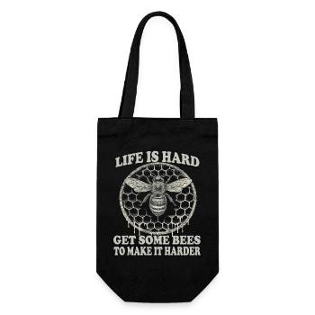 Beekeeping Supplies Beekeeper Accessories Bees Honeycomb Pattern - Gift Bag for Bottles - black - Front